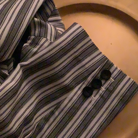 Nine & company jacket black and white striped stretchy lots of buttons - Picture 9 of 10